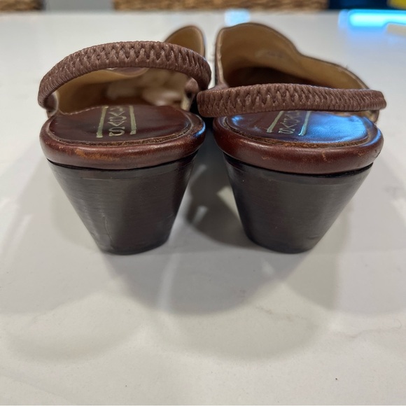 Brown Leather Slingback Heels - Picture 7 of 10